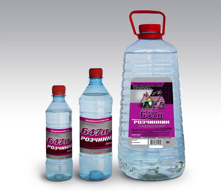 Розчинник Р-647П (безприкурсорний) Запоріжавтопобутхім 0,9 л (610 г)